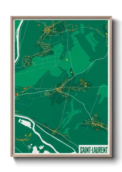 Une affiche de carte sur Saint-Laurent