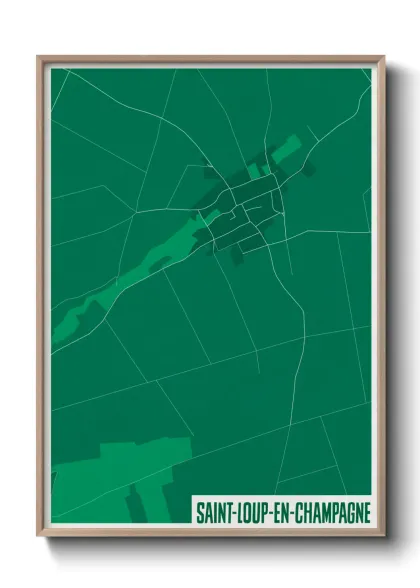 Une affiche de carte sur Saint-Loup-en-Champagne