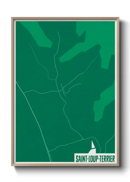 Une affiche de carte sur Saint-Loup-Terrier