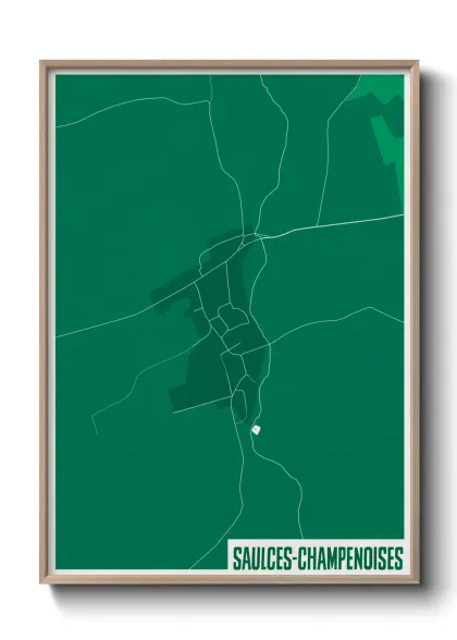 Une affiche de carte sur Saulces-Champenoises