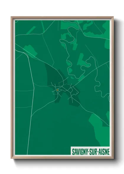 Une affiche de carte sur Savigny-sur-Aisne