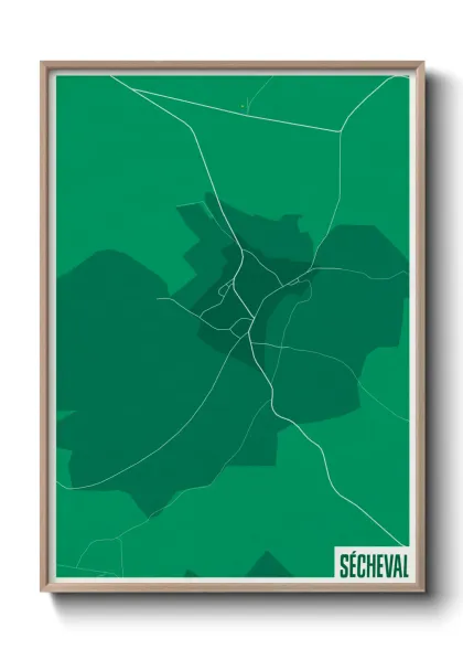 Une affiche de carte sur Sécheval