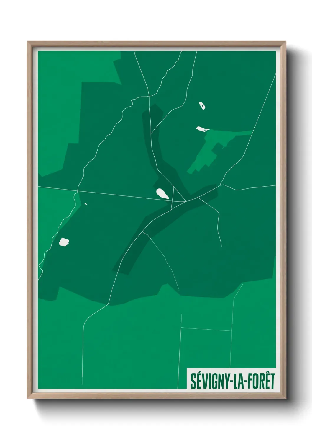 Un poster carte Sévigny-la-Forêt