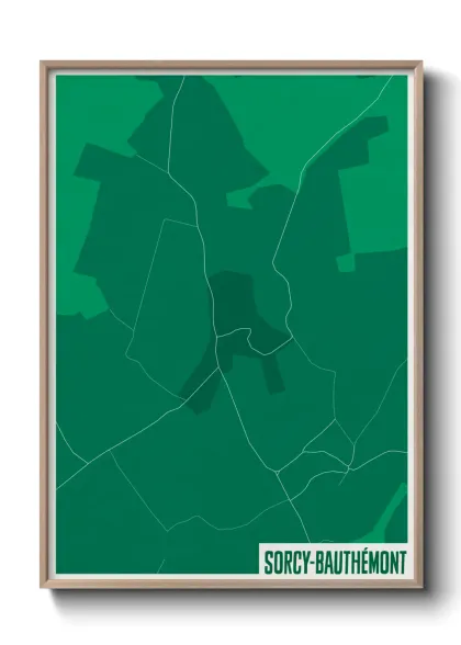Une affiche de carte sur Sorcy-Bauthémont