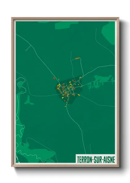 Une affiche de carte sur Terron-sur-Aisne