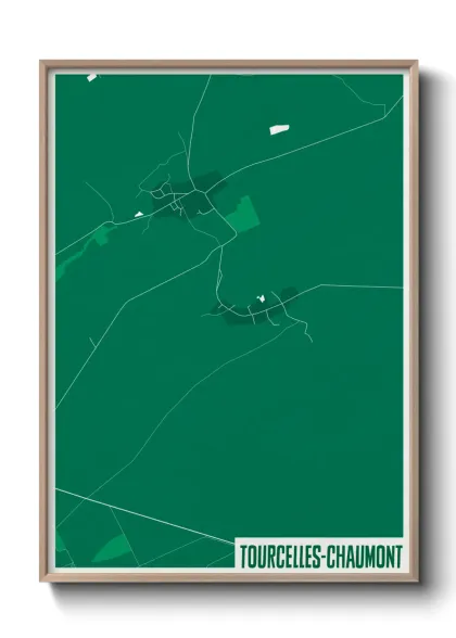 Une affiche de carte sur Tourcelles-Chaumont