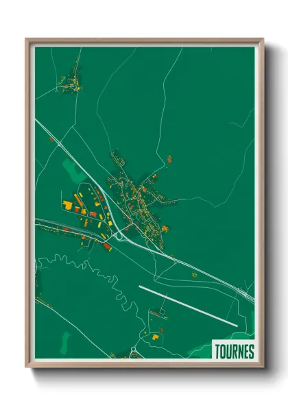 Une affiche de carte sur Tournes
