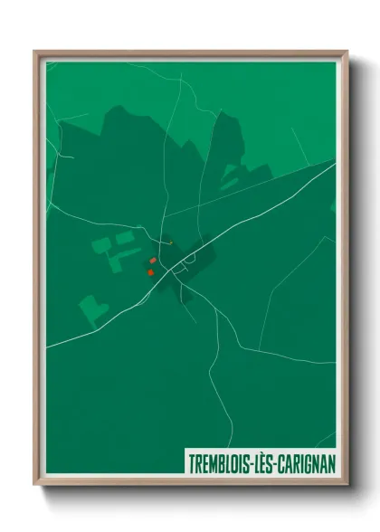 Une affiche de carte sur Tremblois-lès-Carignan