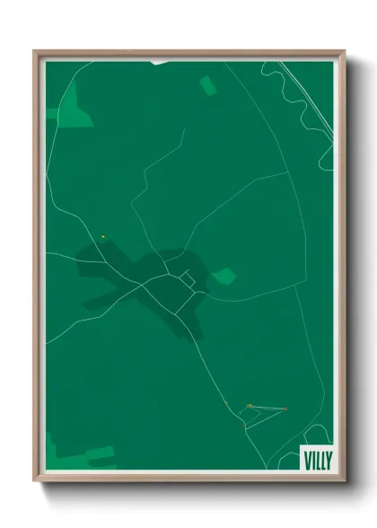 Une affiche de carte sur Villy