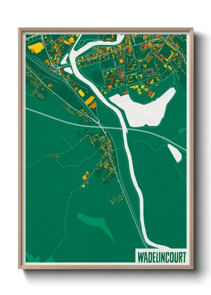 Une affiche de carte sur Wadelincourt