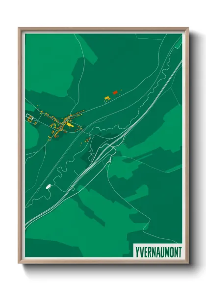 Une affiche de carte sur Yvernaumont