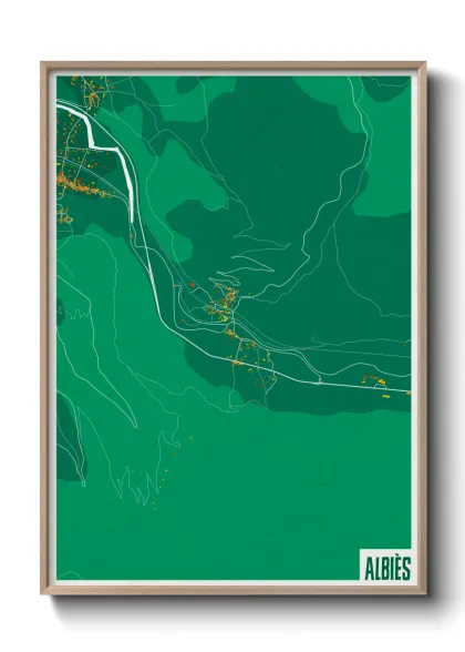 Une affiche de carte sur Albiès