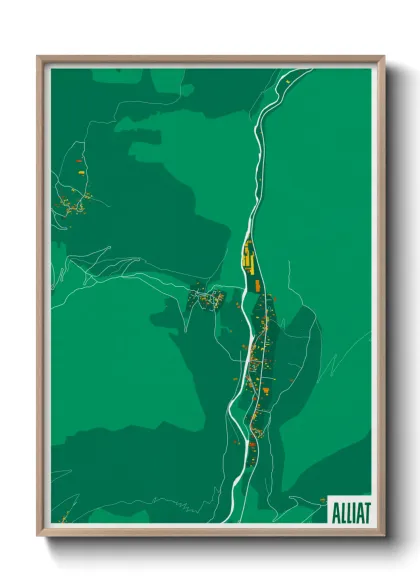 Une affiche de carte sur Alliat