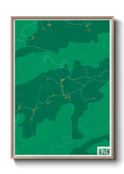 Une affiche de carte sur Alzen