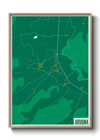 Une affiche de carte sur Arvigna