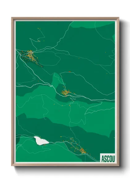 Une affiche de carte sur Ascou