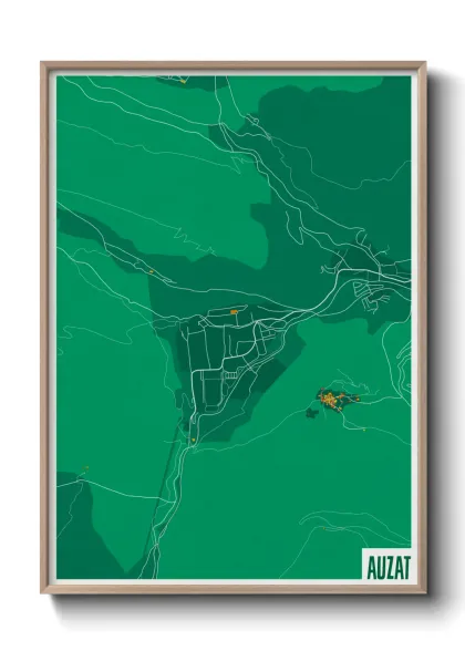Une affiche de carte sur Auzat