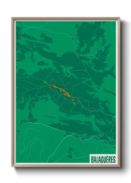 Une affiche de carte sur Balaguères