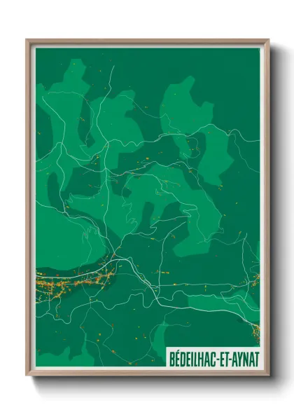 Une affiche de carte sur Bédeilhac-et-Aynat