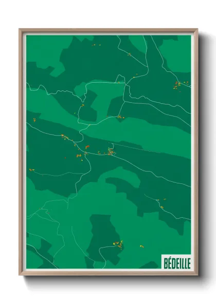 Une affiche de carte sur Bédeille