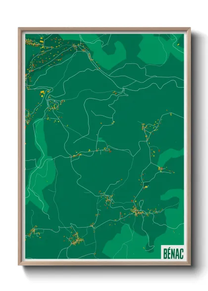 Une affiche de carte sur Bénac