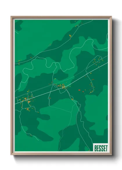 Une affiche de carte sur Besset