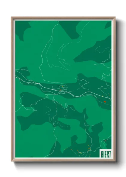 Une affiche de carte sur Biert