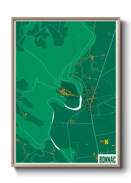 Une affiche de carte sur Bonnac