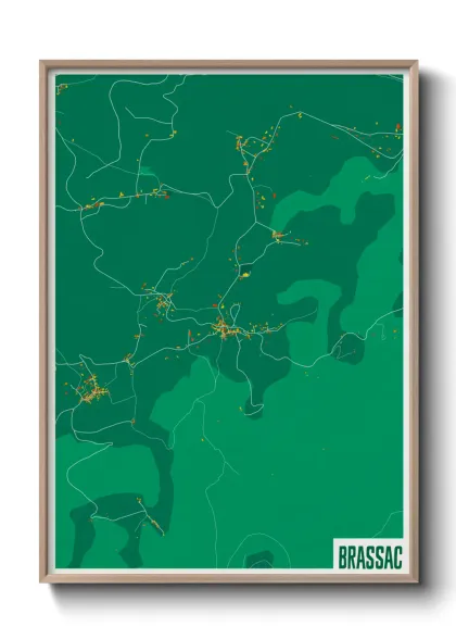 Une affiche de carte sur Brassac