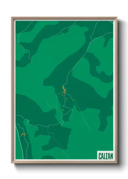 Une affiche de carte sur Calzan