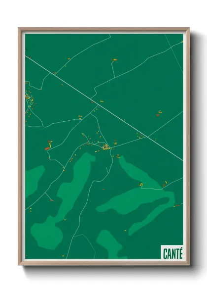 Une affiche de carte sur Canté