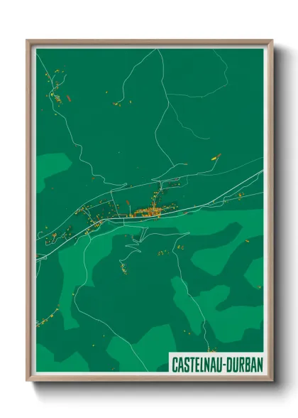 Une affiche de carte sur Castelnau-Durban