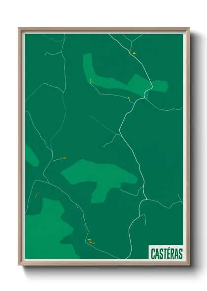 Une affiche de carte sur Castéras