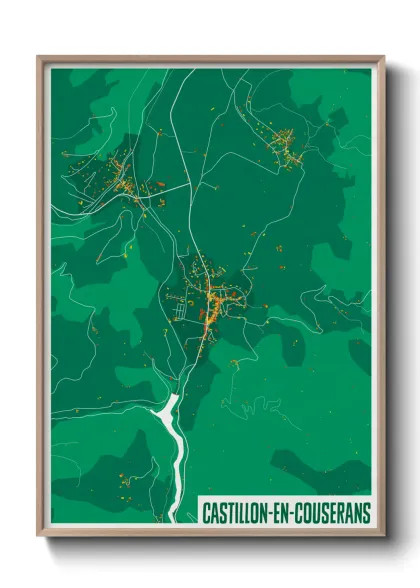 Une affiche de carte sur Castillon-en-Couserans