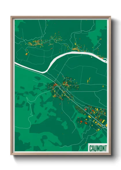 Une affiche de carte sur Caumont