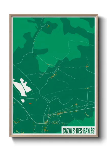 Une affiche de carte sur Cazals-des-Baylès