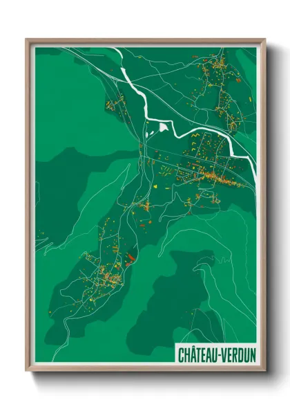 Une affiche de carte sur Château-Verdun