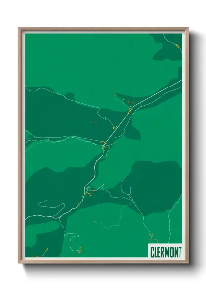 Une affiche de carte sur Clermont