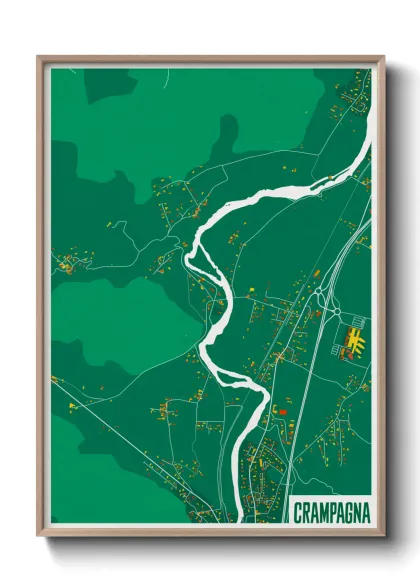 Une affiche de carte sur Crampagna
