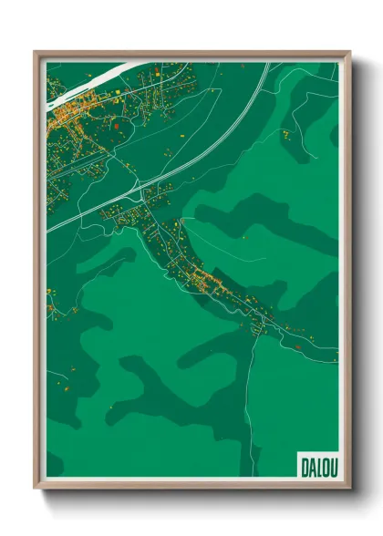 Une affiche de carte sur Dalou