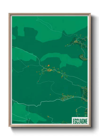 Une affiche de carte sur Esclagne
