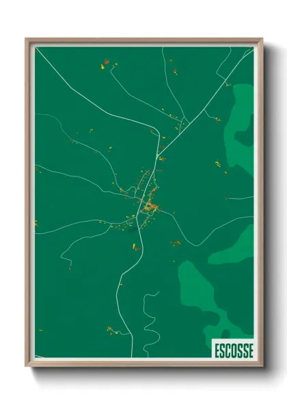 Une affiche de carte sur Escosse