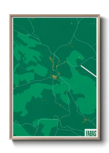 Une affiche de carte sur Fabas
