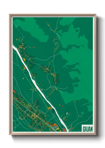 Une affiche de carte sur Gajan