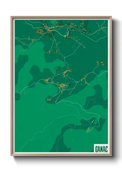 Une affiche de carte sur Ganac