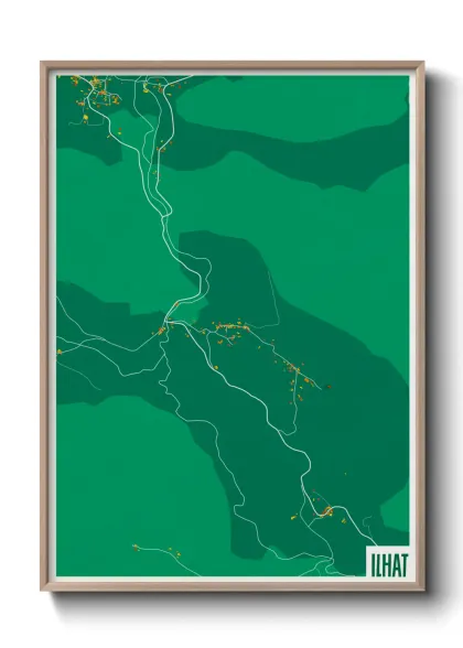 Une affiche de carte sur Ilhat