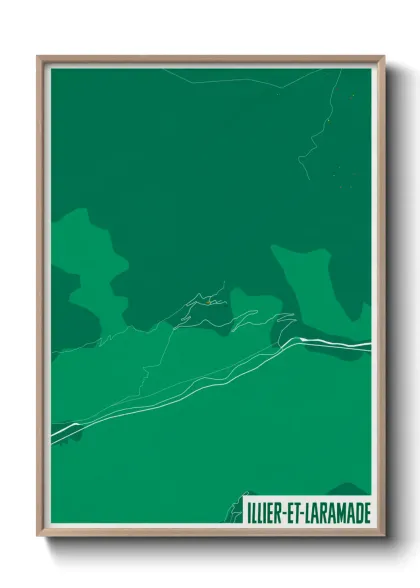 Une affiche de carte sur Illier-et-Laramade