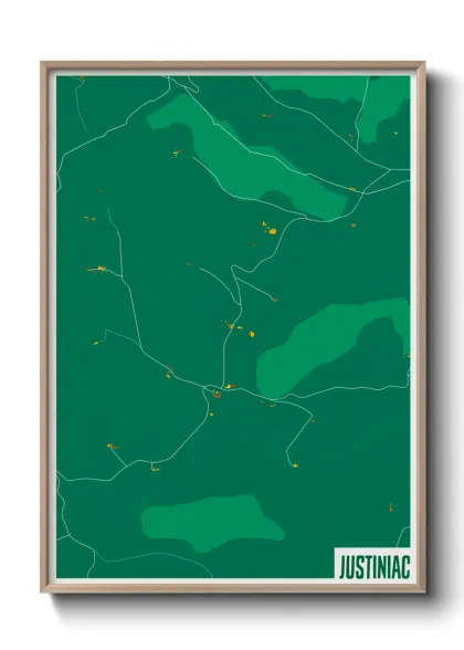 Une affiche de carte sur Justiniac