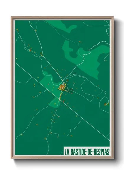 Une affiche de carte sur La Bastide-de-Besplas
