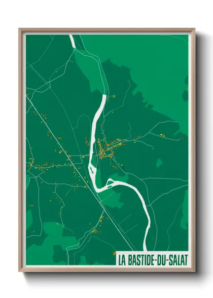 Une affiche de carte sur La Bastide-du-Salat